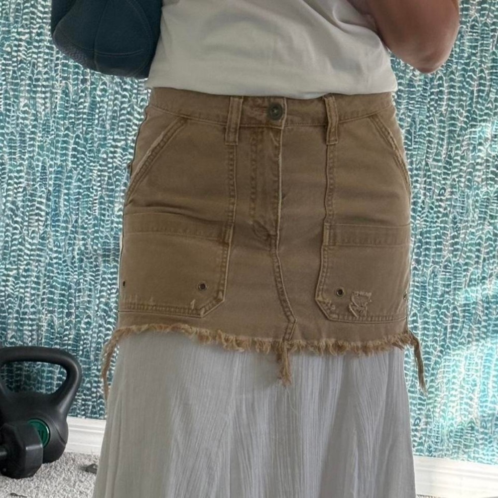 Free People Denim Khaki Skirt - Picture 3 of 3